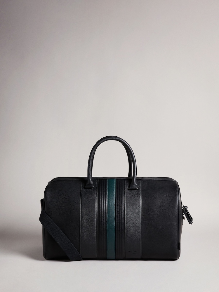 Ted Baker Black/Blue Evyday Striped PU Holdall Bag - Image 1 of 3