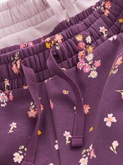 Pink/Purple Floral Print 2 Pack Joggers (3-16yrs) - Image 3 of 3