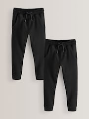 Black Skinny Fit Joggers 2 Pack (3-16yrs) - Image 1 of 4