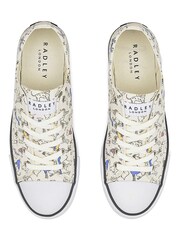 Radley London Cream Canvas Lo Trainers - Image 4 of 5