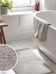 Soft Grey Deep Pile Sparkle Bath Mat - Image 1 of 5