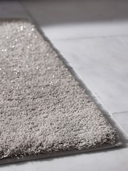 Soft Grey Deep Pile Sparkle Bath Mat - Image 2 of 5