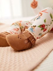 Tan Brown Leather T-Bar Baby Shoes (0-24mths) - Image 1 of 6