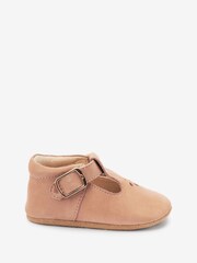 Tan Brown Leather T-Bar Baby Shoes (0-24mths) - Image 2 of 6
