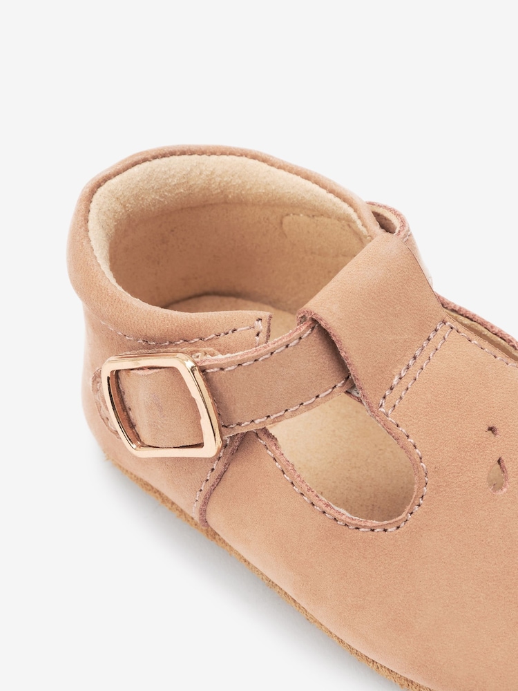 Tan Brown Leather T-Bar Baby Shoes (0-24mths) - Image 6 of 6