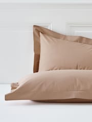 Set of 2 Natural Beige Cotton Rich Pillowcases - Image 1 of 2