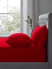 Red Easy Care Polycotton Fitted Sheet - Image 1 of 1