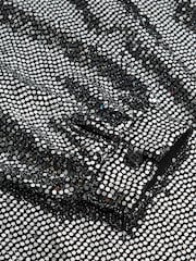 Reiss Silver Ariana Senior Sequin Short Skater Dress - Image 9 of 9