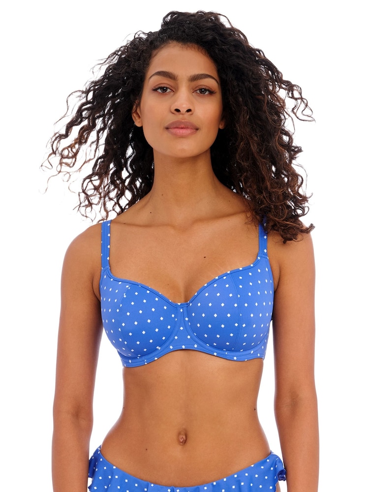 Freya Blue Azure Jewel Cover Underwire Sweetheart Bikini Top - Image 1 of 4