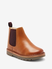 Tan Brown Standard Fit (F) Warm Lined Leather Chelsea Boots - Image 2 of 4