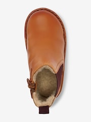 Tan Brown Standard Fit (F) Warm Lined Leather Chelsea Boots - Image 3 of 4