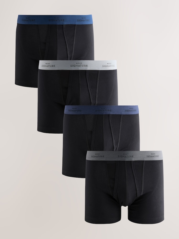 Black Blue/Grey Waistband Signature Trunk Boxers - Image 1 of 8