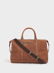 OSPREY LONDON Brown Clayton Leather Weekend Holdall Bag - Image 1 of 6
