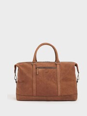 OSPREY LONDON Brown Clayton Leather Weekend Holdall Bag - Image 3 of 6