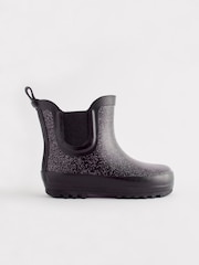 Black Glitter Chelsea Wellies - Image 2 of 7