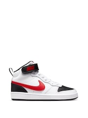 Красный/белый - Nike подростковые кроссовки средней длины Nike Court Borough - Image 1 of 11