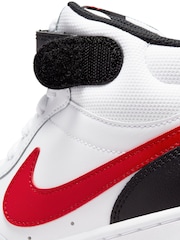 Красный/белый - Nike подростковые кроссовки средней длины Nike Court Borough - Image 10 of 11