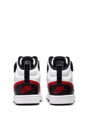 Красный/белый - Nike подростковые кроссовки средней длины Nike Court Borough - Image 8 of 11