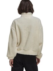 adidas Originals White Adicolor Classic Borg Half Zip Fleece Sweatshirt - Image 2 of 6