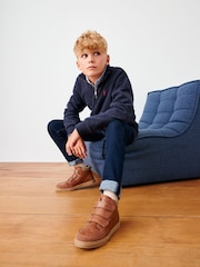 Tan Brown Standard Fit (F) Touch Fastening Boots - Image 2 of 7