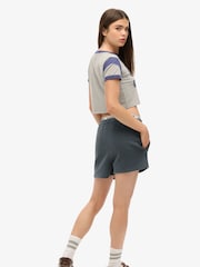 Superdry Blue Vintage Wash Sweat Shorts - Image 4 of 6