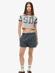 Superdry Blue Vintage Wash Sweat Shorts - Image 5 of 6