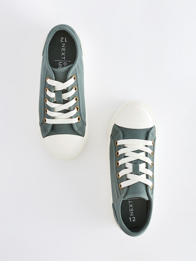 Green Lace-Up Low Trainers - Image 5 of 5