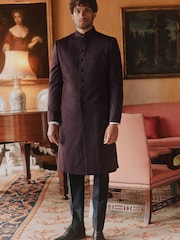 Burgundy Red Sherwani Jacket - Image 1 of 4