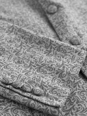 Silver Slim Nehru Collar Suit Jacket - Image 3 of 5