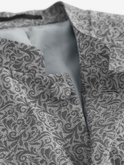 Silver Slim Nehru Collar Suit Jacket - Image 4 of 5