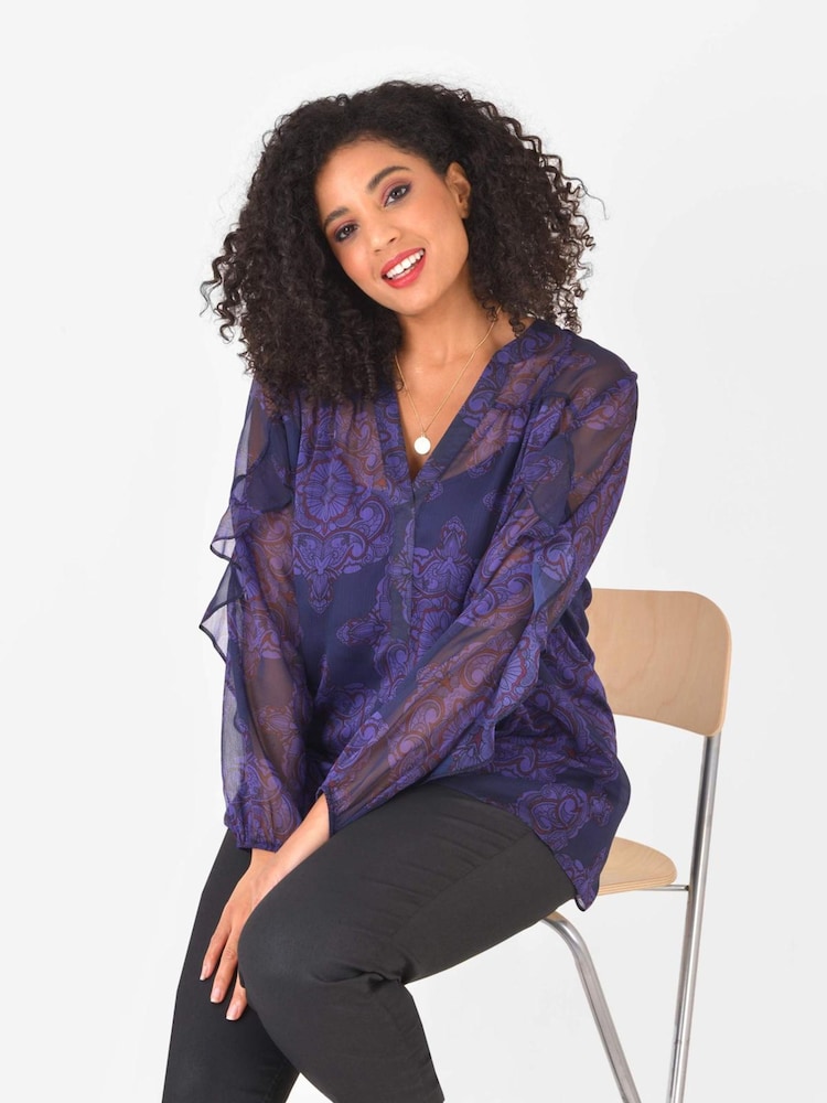 Live Unlimited Purple Curve and Abstract Blouse - Image 2 of 5