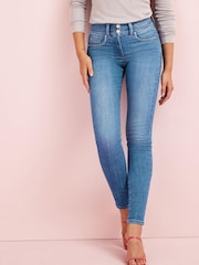 Mid Blue Bling Pocket Next Lift, Slim And Shape Skinny Jeans - Image 2 of 6