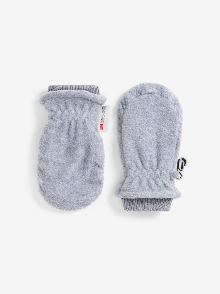 Pink/Grey Thermal Fleece Mitts 2 Pack (3mths-6yrs) - Image 3 of 3