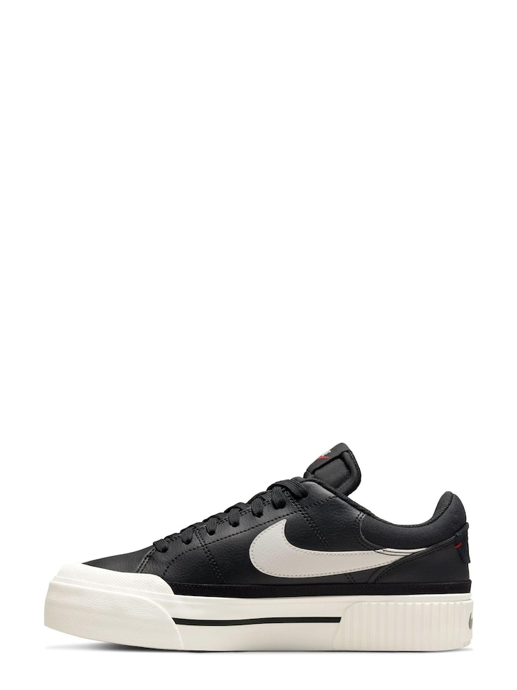 Czarny - Nike Court Legacy Lift Platform Trainers - Image 2 of 3