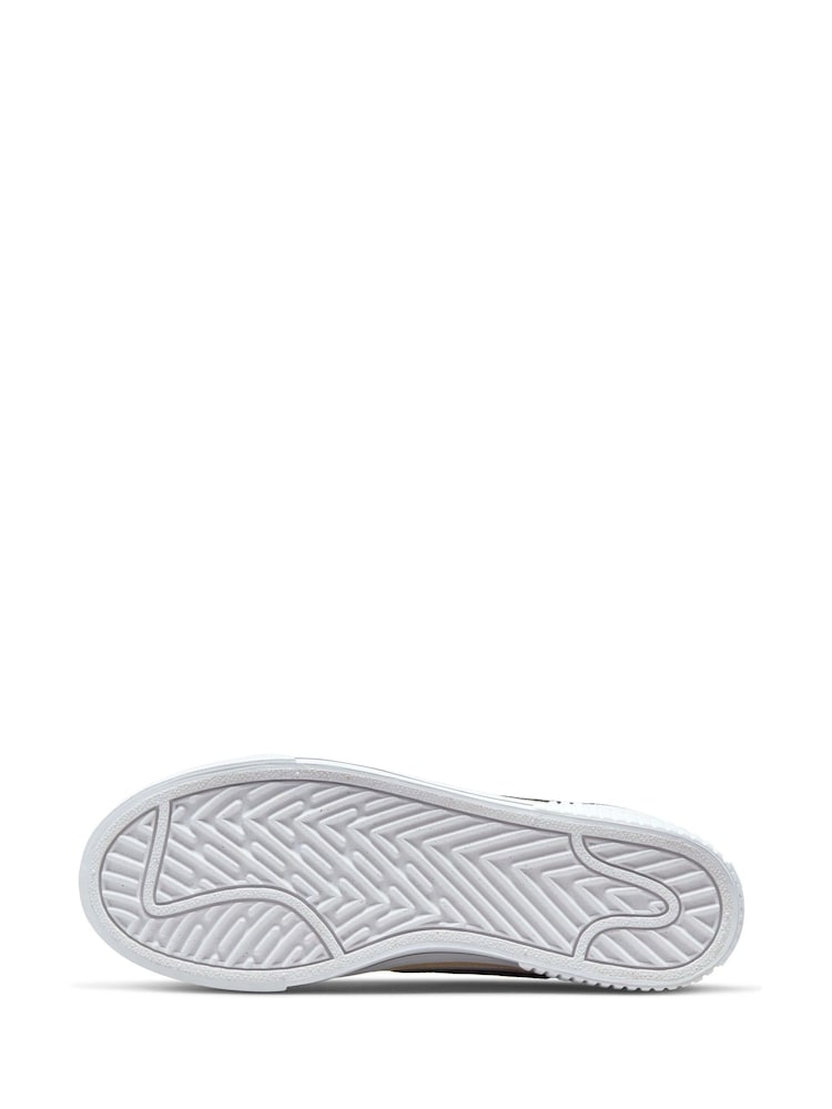 Nike White/Black Court Legacy Lift Platform Trainers - Image 3 of 9