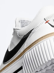 Nike White/Black Court Legacy Lift Platform Trainers - Image 8 of 9