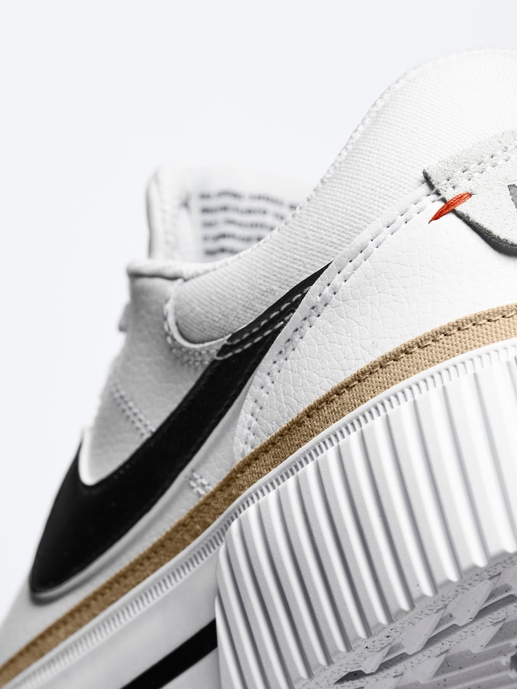 Nike White/Black Court Legacy Lift Platform Trainers - Image 8 of 9
