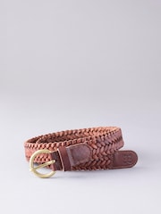 Lakeland Leather Brown Stone Waverton Woven Belt - Image 1 of 3