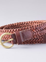 Lakeland Leather Brown Stone Waverton Woven Belt - Image 3 of 3