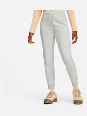 Nike Dark Grey Heather Sportswear Club Fleece Mid-Rise Joggers - Image 1 of 4