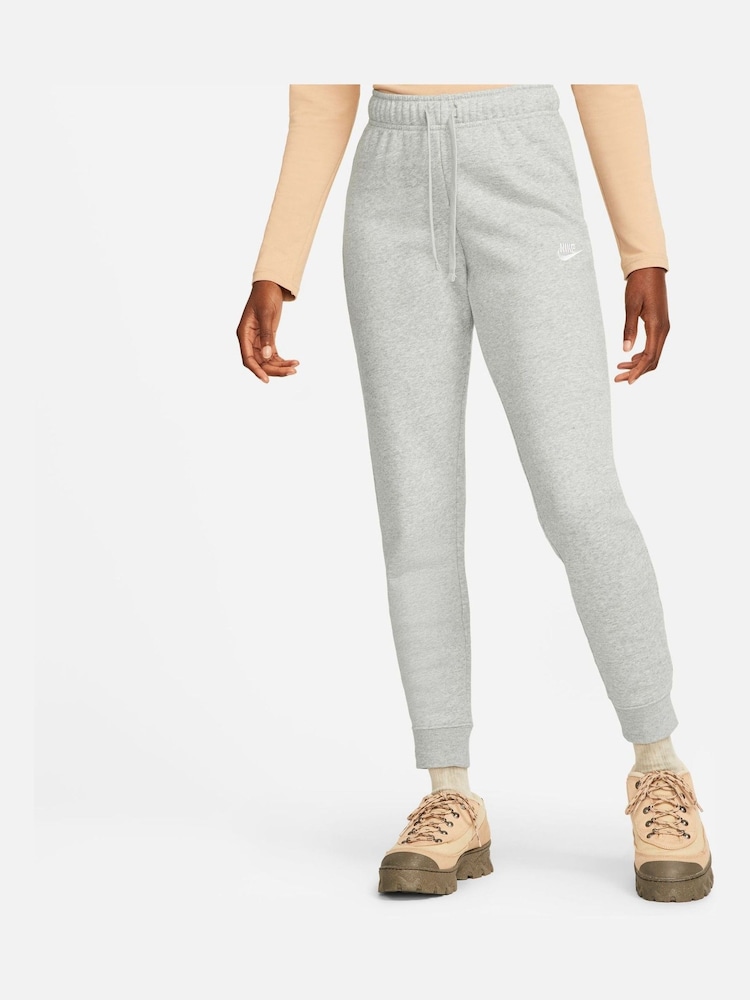 Nike Dark Grey Heather Sportswear Club Fleece Mid-Rise Joggers - Image 1 of 4