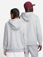 Темно-серый меланжевый - Худи на молнии Nike Club - Изображение 2 из 6