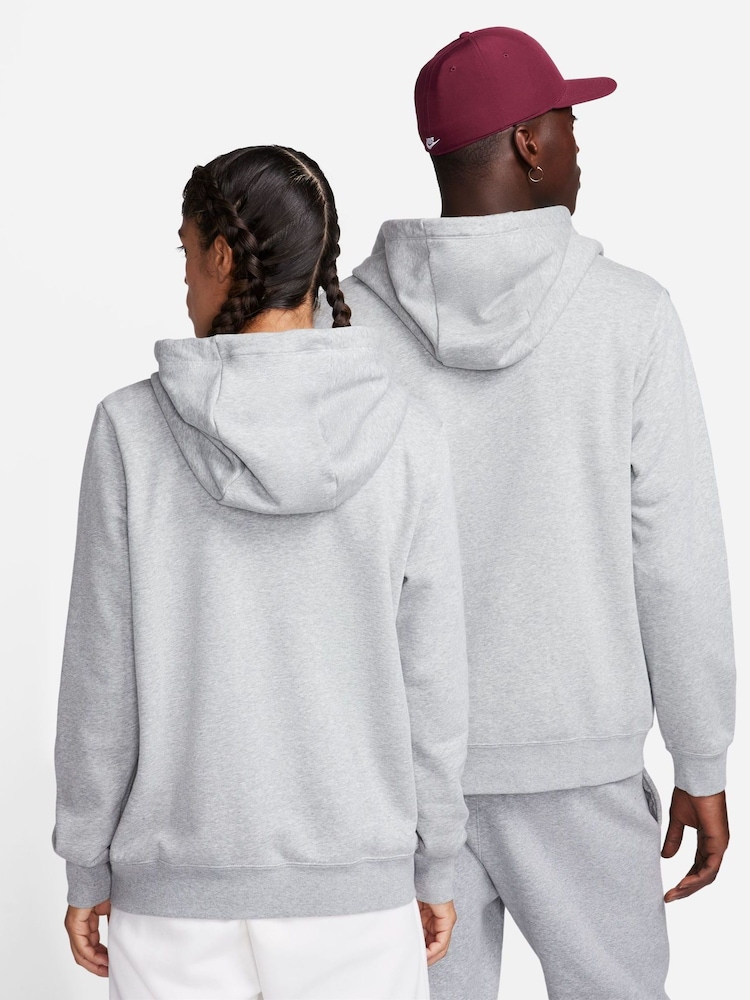 Темно-серый меланжевый - Худи на молнии Nike Club - Изображение 2 из 6