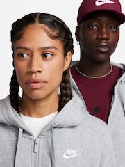 Темно-серый меланжевый - Худи на молнии Nike Club - Изображение 4 из 6