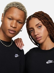 Nike Black Club Fleece Crew Neck Sweatshirt - Image 4 of 5