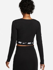 Nike Black Tape Crop Long Sleeve Top - Image 2 of 5
