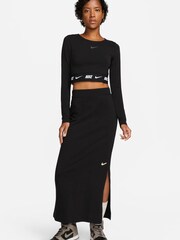 Nike Black Tape Crop Long Sleeve Top - Image 3 of 5