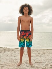 Blue Palm Dip Dye Board Swim Shorts (3-16yrs) - Image 2 of 5