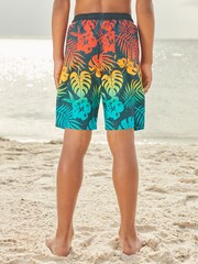 Blue Palm Dip Dye Board Swim Shorts (3-16yrs) - Image 3 of 5