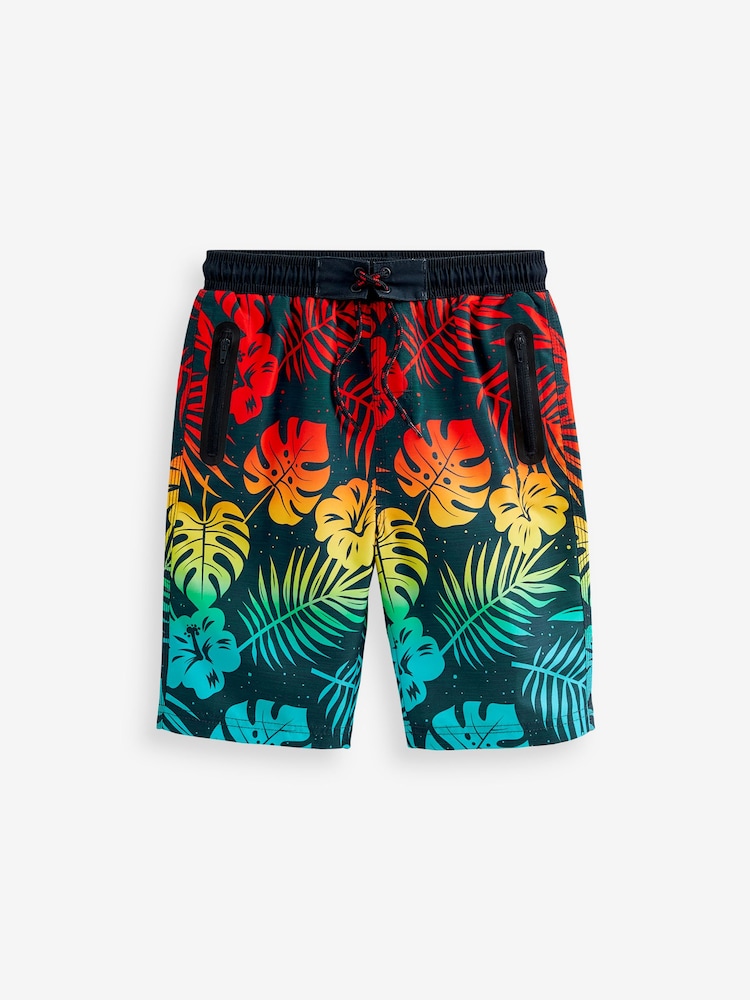 Blue Palm Dip Dye Board Swim Shorts (3-16yrs) - Image 4 of 5